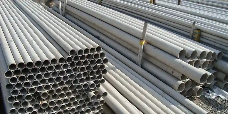 Stainless steel pipe stock awaiting despatch